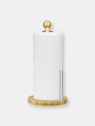 Bamboo Paper Towel Holder with Steel Dispensing Side Bar