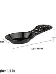 Cast Iron Rooster Spoon Rest, Black