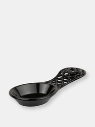 Cast Iron Rooster Spoon Rest, Black