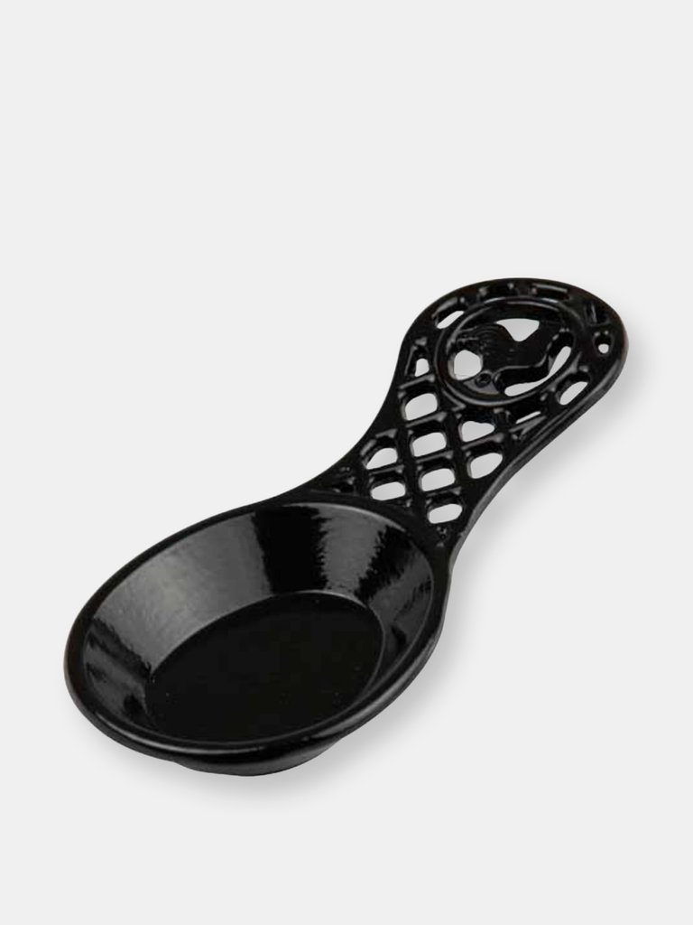 Cast Iron Rooster Spoon Rest, Black