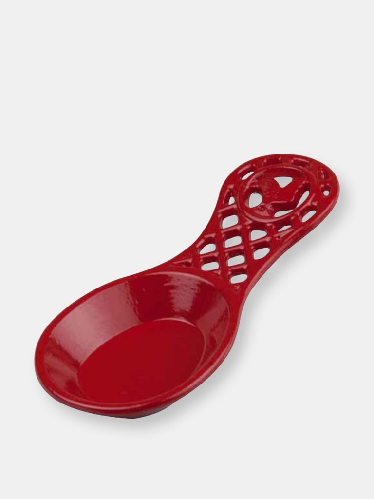 Cast Iron Rooster Spoon Rest, Red