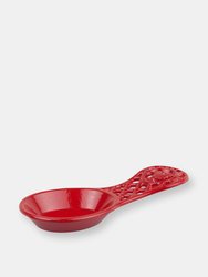 Cast Iron Rooster Spoon Rest, Red