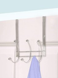 Chrome Plated Steel Over the Door 3-Hook Hanging Rack