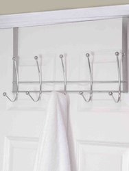 Chrome Plated Steel Over the Door 5 hook Hanging Rack