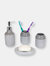 Crackle 4 Piece Ceramic Bath Accessory Set, Grey