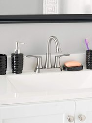 Curves  4 Piece Bath Accessory Set, Black