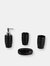 Curves  4 Piece Bath Accessory Set, Black