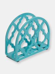 Lattice Collection Cast Iron Napkin Holder, Turquoise