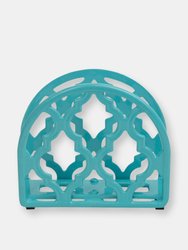 Lattice Collection Cast Iron Napkin Holder, Turquoise