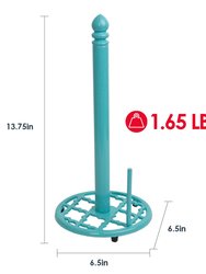 Lattice Collection Cast Iron Paper Towel Holder, Turquoise