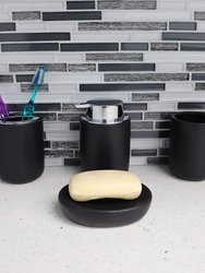 Luxem 4 Piece Ceramic Bath Accessory Set, Black