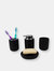 Luxem 4 Piece Ceramic Bath Accessory Set, Black