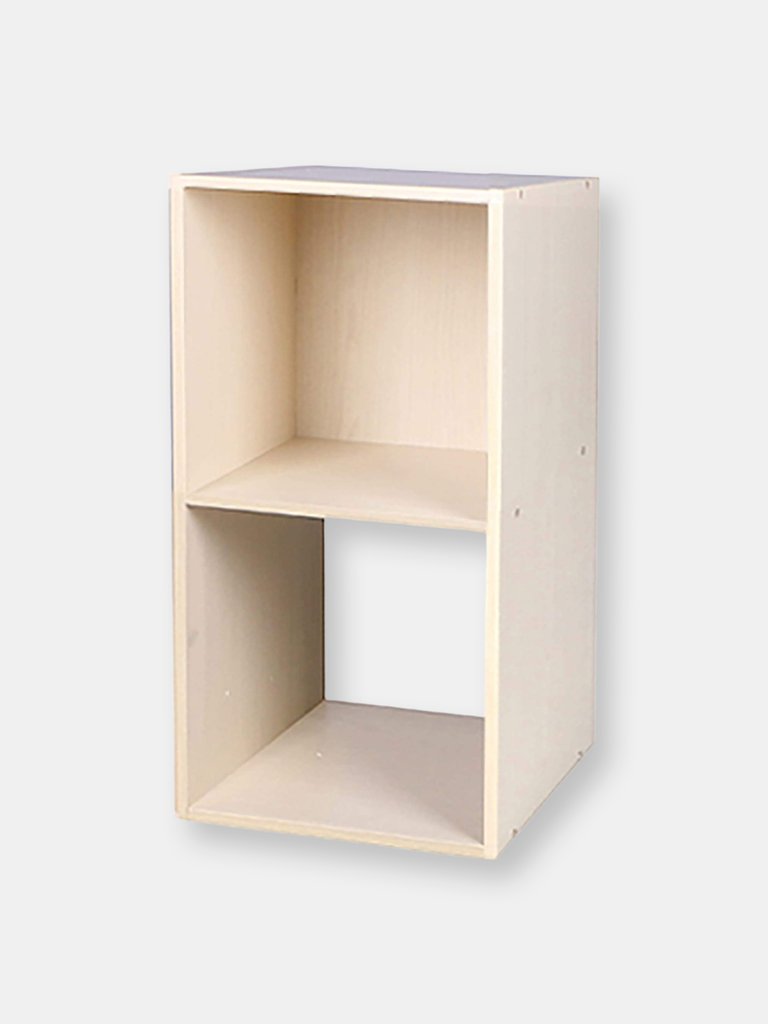 Open and Enclosed 2 Cube MDF Storage Organizer,  Oak