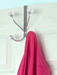 Over the Door Double Hanging Hook with Crystal Knobs