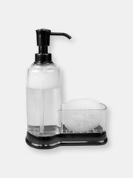 Plastic Soap Dispenser with Sponge Compartment, Black