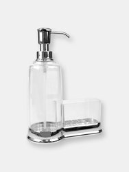 Plastic Soap Dispenser with Sponge Compartment, Chrome