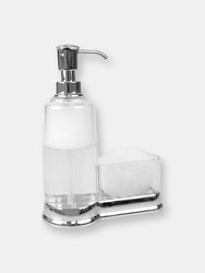 Plastic Soap Dispenser with Sponge Compartment, Chrome