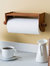 Quick Install Rustic Pine Wood Wall Mounted Paper Towel Holder with Flat Top, Brown