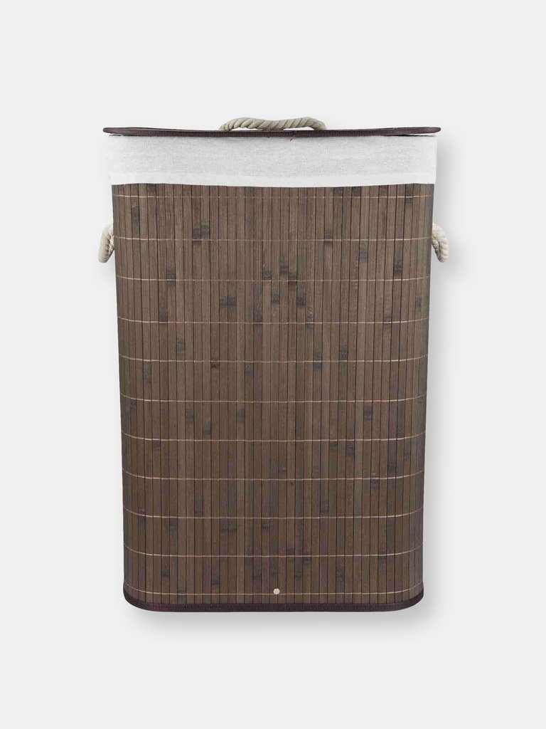 Rectangular Bamboo Hamper, Brown