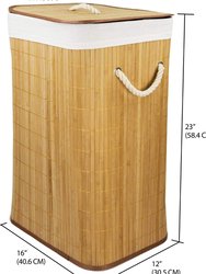 Rectangular Bamboo Hamper, Natural