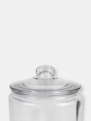 Renaissance Collection Large 4 Lt Glass Jar with Easy Grab Knob Handles, Clear