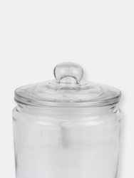 Renaissance Collection Medium Glass Jar with Easy Grab Knob Handles, Clear