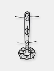 Scroll Collection Steel Mug Tree, Black