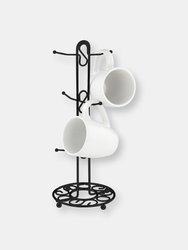 Scroll Collection Steel Mug Tree, Black