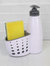 Soap Dispenser with Perforated Sponge Holder, White