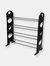 Stackable  12 Pair Metal and Plastic Shoe Rack, Black