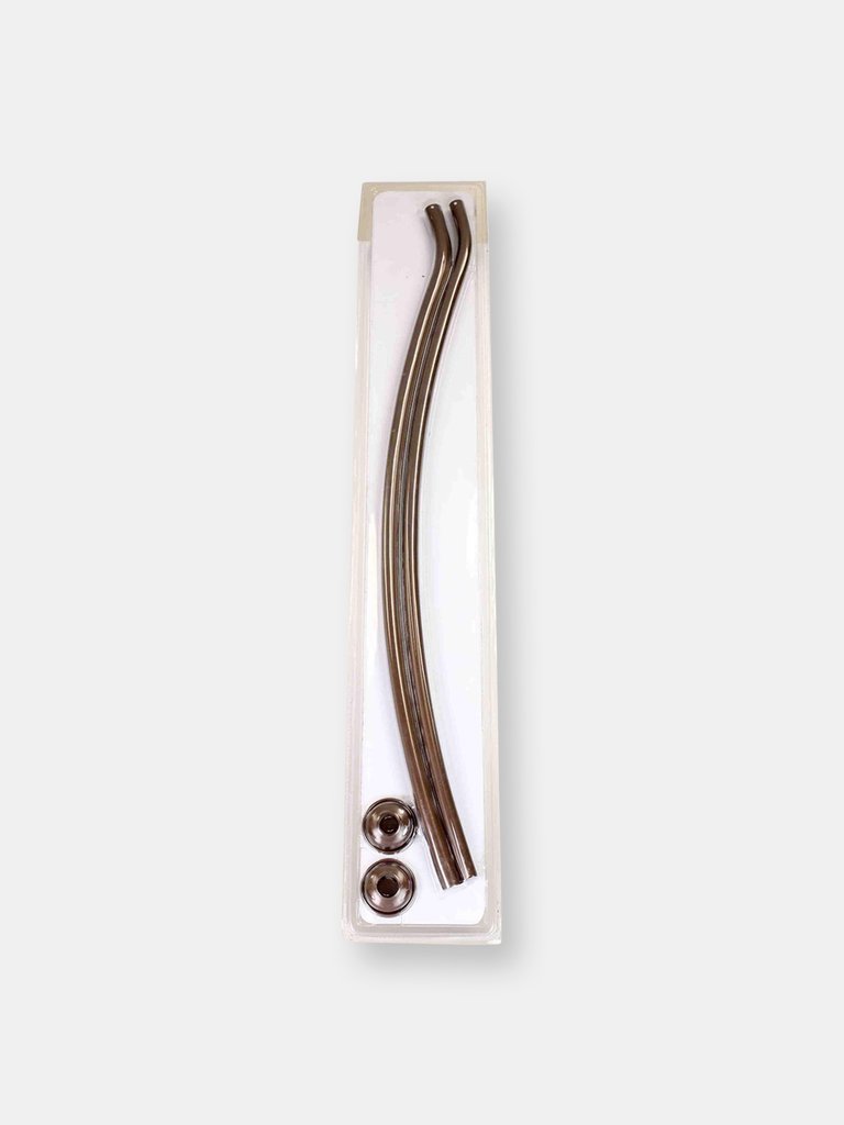 Steel Curved Shower Rod, Bronze