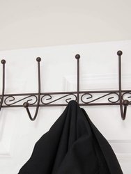 Steel Over the Door 6 Hook Hanging Rack, Bronze