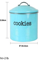 Tin Cookie Jar, Turquoise