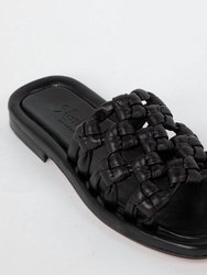 Maya Woven Leather Flat Sandal
