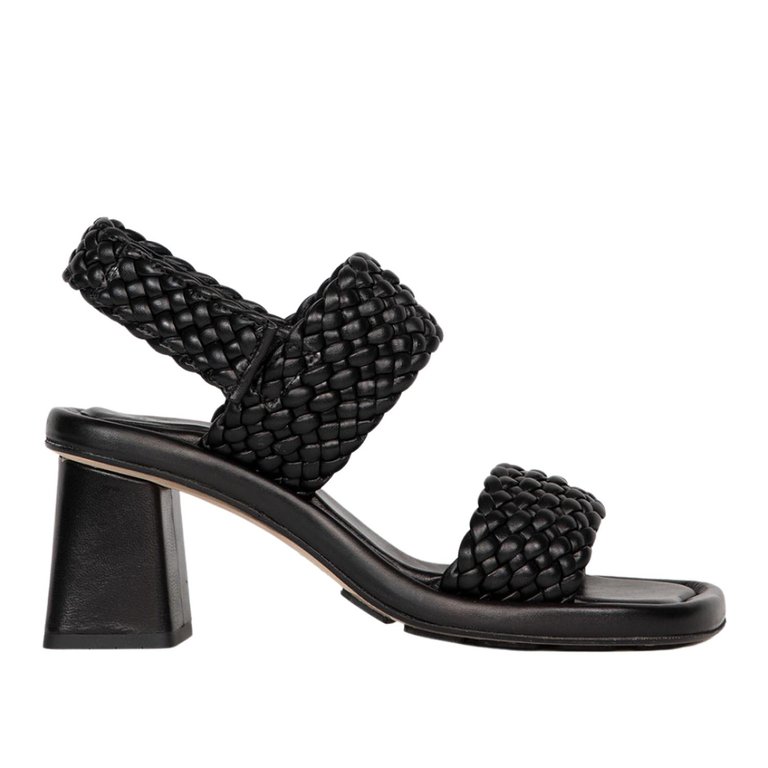 Pina Heeled Sandal - Trenza Black