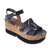 Snakeskin Cork Wedge Sandal - Animal/Grey Snake Leather