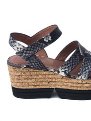 Snakeskin Cork Wedge Sandal