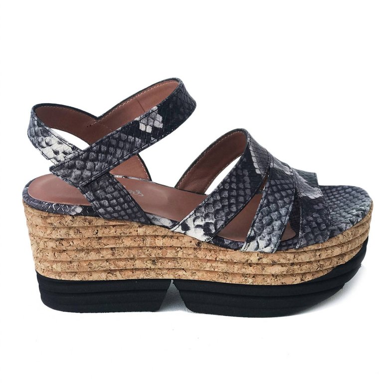 Snakeskin Cork Wedge Sandal