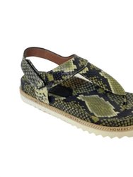 Women's Snakeskin Sandal - Viper Canapa Green Python