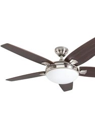 48 Inch Northumberland Brushed Nickel Indoor Ceiling Fan With Light - Brown