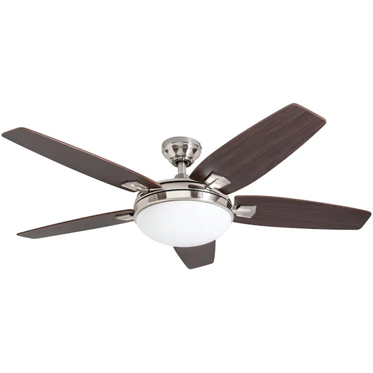 48 Inch Northumberland Brushed Nickel Indoor Ceiling Fan With Light - Brown