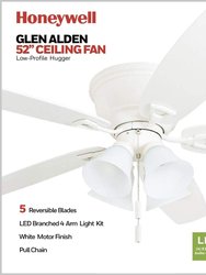 52" Glen Alden Ceiling Fan - White