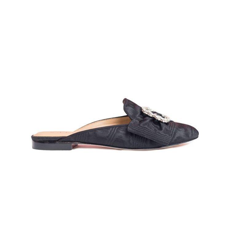 Cheers Moire Mule In Black - Black