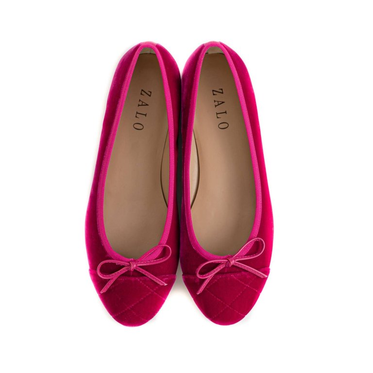 Women's Beba Velvet Flat Shoe In Hibiscus - Hibiscus