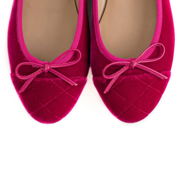 Women's Beba Velvet Flat Shoe In Hibiscus