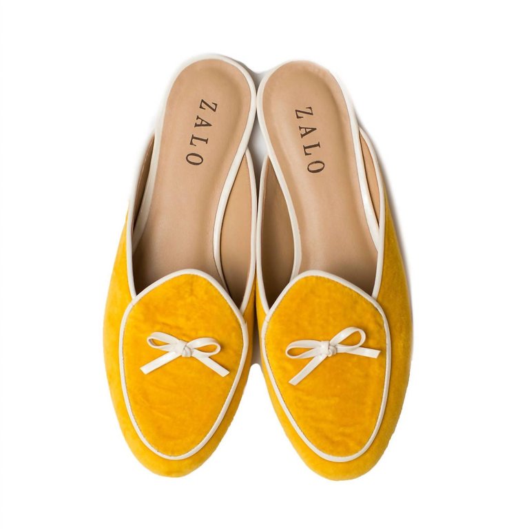 Women's Bow Mule In Saffron - Saffron