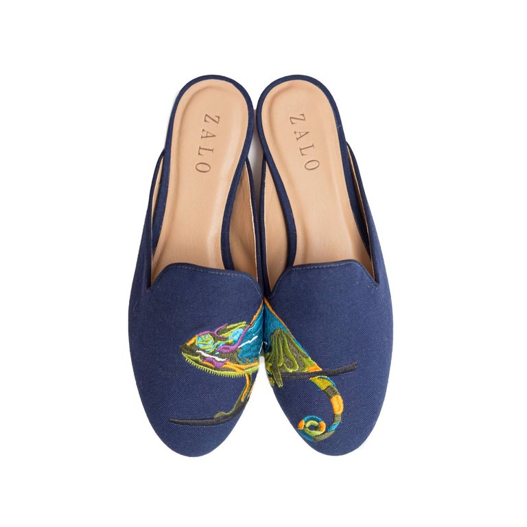 Women's Iguana Mule In Navy