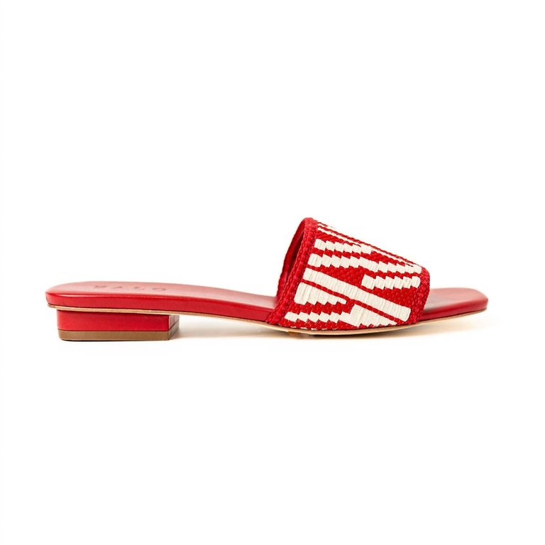 Women's Playa Slide Sandal In Red/natural - Red/Natural