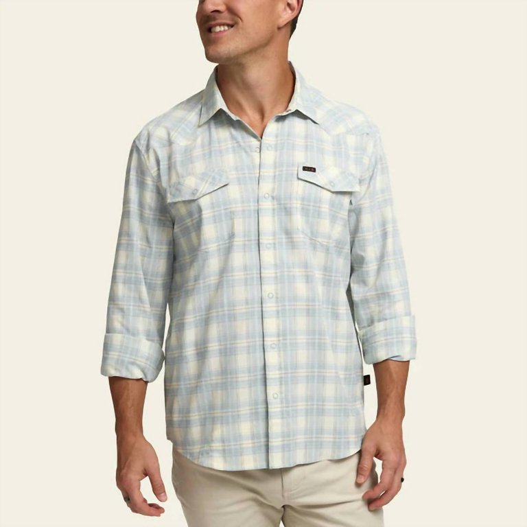 H Bar B Tech Longsleeve Shirt In Barrett Plaid: Pool - Barrett Plaid: Pool