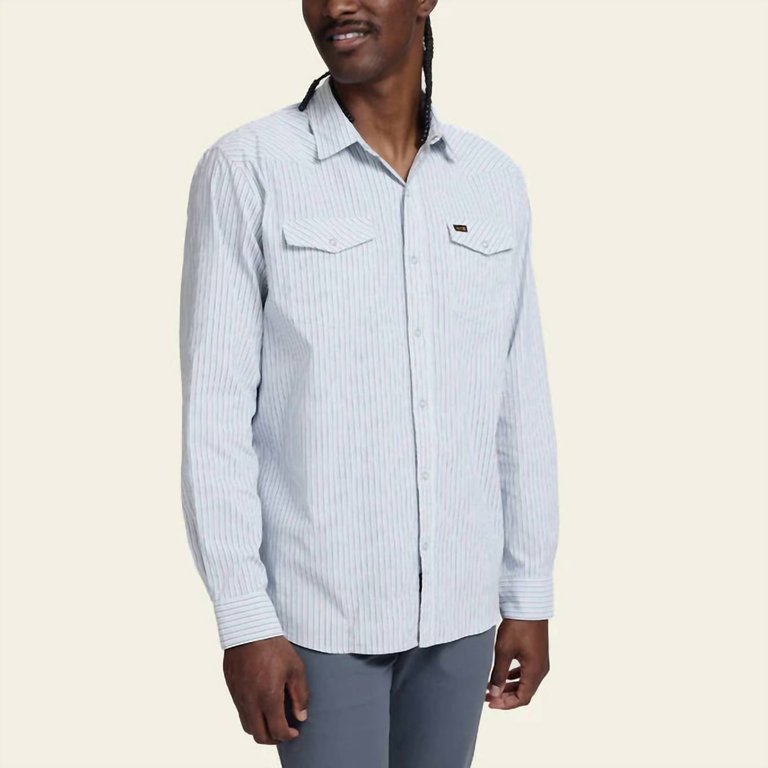 H Bar B Tech Longsleeve Shirt In Gambler Stripe: White - Gambler Stripe: White